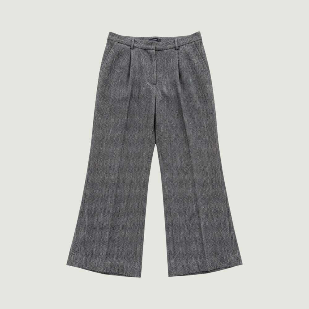 Express Editor Wide Leg Herringbone Dress Pants Black White Size 4R